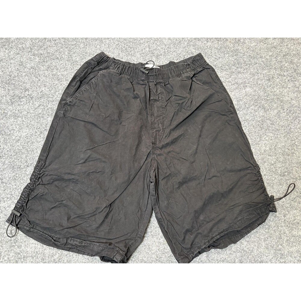 Zara Bermuda Shorts Mens S Black Drawstring Elastic Waist 9" Inseam Casual